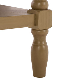 Athena Farmhouse Console Table With 2 Slim Drawers, Open Shelf, Ball-Turned Legs, Sandy Finish