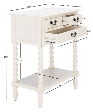 Safavieh Athena Console Table With 3 Drawers - Timeless Farmhouse Charm For Entryways And Living Spaces Distressed White CNS5703A