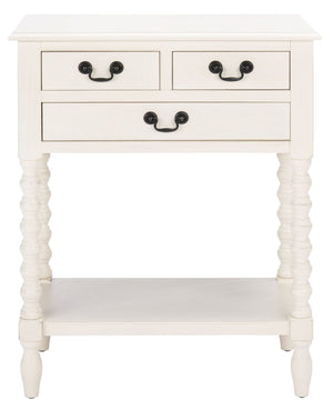 Safavieh Athena Console Table With 3 Drawers - Timeless Farmhouse Charm For Entryways And Living Spaces Distressed White CNS5703A