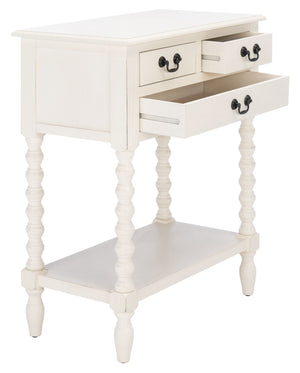 Safavieh Athena Console Table With 3 Drawers - Timeless Farmhouse Charm For Entryways And Living Spaces Distressed White CNS5703A