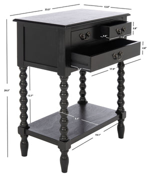 Safavieh Athena Console Table With 3 Drawers - Timeless Farmhouse Charm For Entryways And Living Spaces Black CNS5703B