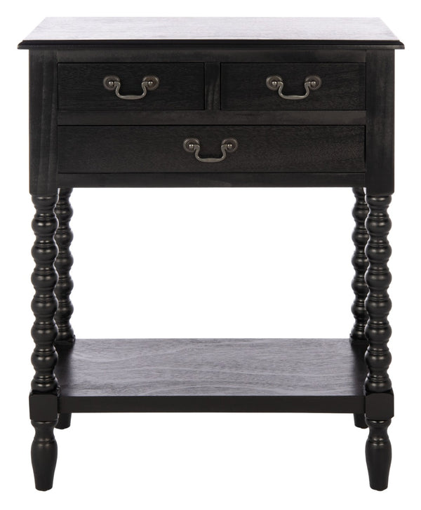 Safavieh Athena Console Table With 3 Drawers - Timeless Farmhouse Charm For Entryways And Living Spaces Black CNS5703B