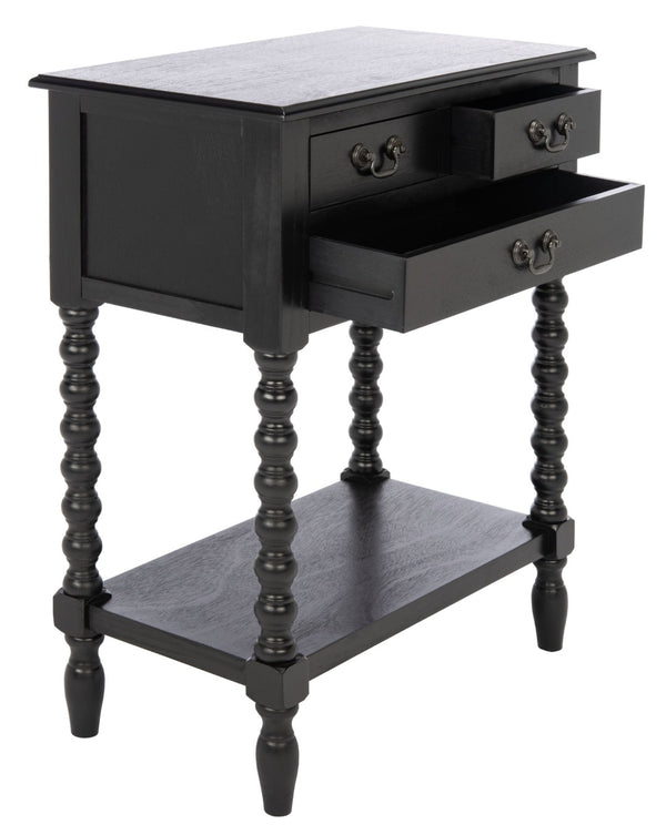 Safavieh Athena Console Table With 3 Drawers - Timeless Farmhouse Charm For Entryways And Living Spaces Black CNS5703B