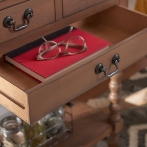 Safavieh Athena Console Table With 3 Drawers - Timeless Farmhouse Charm For Entryways And Living Spaces Brown CNS5703C