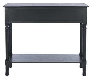Safavieh Peyton Console Table - Stylish Two-Drawer Design With Herringbone Pattern And Open Shelf For Storage Black CNS5704B