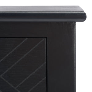 Safavieh Peyton Console Table - Stylish Two-Drawer Design With Herringbone Pattern And Open Shelf For Storage Black CNS5704B
