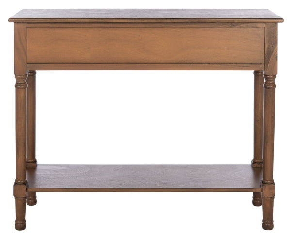 Safavieh Peyton Console Table - Stylish Two-Drawer Design With Herringbone Pattern And Open Shelf For Storage Brown CNS5704C