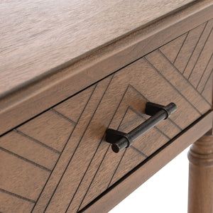 Safavieh Peyton Console Table - Stylish Two-Drawer Design With Herringbone Pattern And Open Shelf For Storage Brown CNS5704C