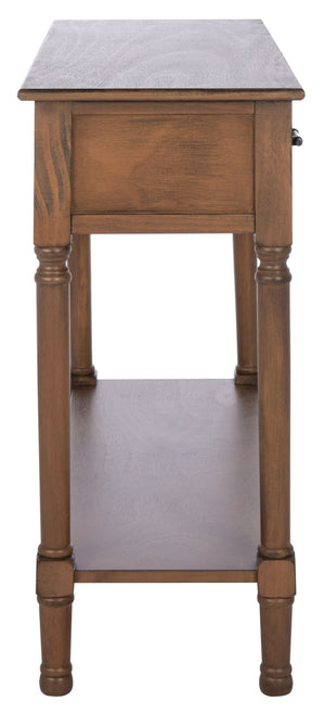 Safavieh Peyton Console Table - Stylish Two-Drawer Design With Herringbone Pattern And Open Shelf For Storage Brown CNS5704C