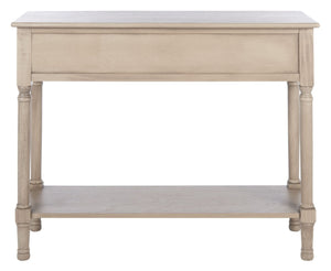 Safavieh Peyton Console Table - Stylish Two-Drawer Design With Herringbone Pattern And Open Shelf For Storage Greige CNS5704D