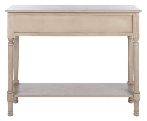 Safavieh Peyton Console Table - Stylish Two-Drawer Design With Herringbone Pattern And Open Shelf For Storage Greige CNS5704D