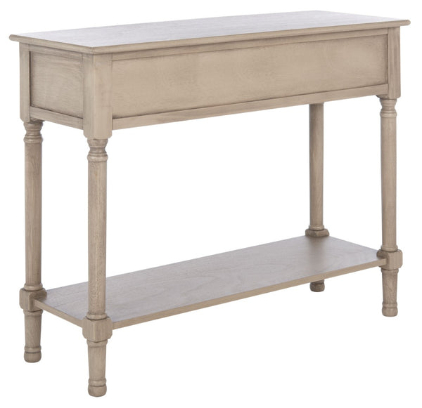 Safavieh Peyton Console Table - Stylish Two-Drawer Design With Herringbone Pattern And Open Shelf For Storage Greige CNS5704D