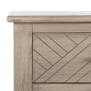 Safavieh Peyton Console Table - Stylish Two-Drawer Design With Herringbone Pattern And Open Shelf For Storage Greige CNS5704D
