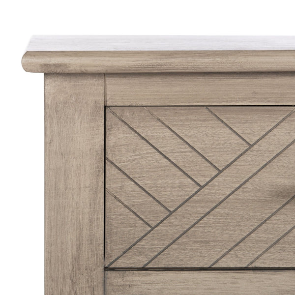 Safavieh Peyton Console Table - Stylish Two-Drawer Design With Herringbone Pattern And Open Shelf For Storage Greige CNS5704D