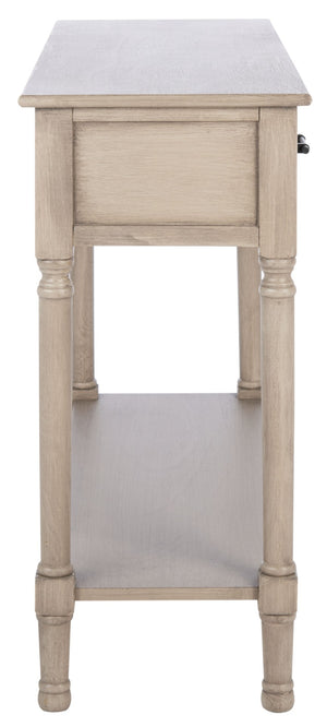 Safavieh Peyton Console Table - Stylish Two-Drawer Design With Herringbone Pattern And Open Shelf For Storage Greige CNS5704D