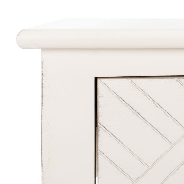Safavieh Peyton 3-Drawer Console Table – Elegant Storage Solution With Herringbone Design For Your Home Distressed White CNS5705A