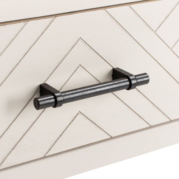 Safavieh Peyton 3-Drawer Console Table – Elegant Storage Solution With Herringbone Design For Your Home Distressed White CNS5705A