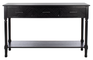 Safavieh Peyton 3-Drawer Console Table – Elegant Storage Solution With Herringbone Design For Your Home Black CNS5705B