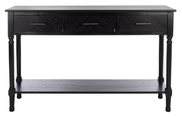 Safavieh Peyton 3-Drawer Console Table – Elegant Storage Solution With Herringbone Design For Your Home Black CNS5705B