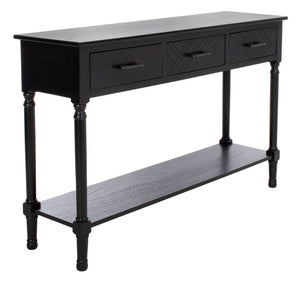 Safavieh Peyton 3-Drawer Console Table – Elegant Storage Solution With Herringbone Design For Your Home Black CNS5705B
