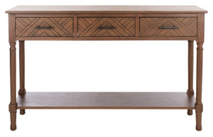 Safavieh Peyton 3-Drawer Console Table – Elegant Storage Solution With Herringbone Design For Your Home Brown CNS5705C
