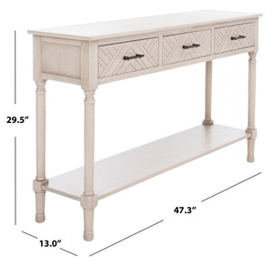 Safavieh Peyton 3-Drawer Console Table – Elegant Storage Solution With Herringbone Design For Your Home Greige CNS5705D