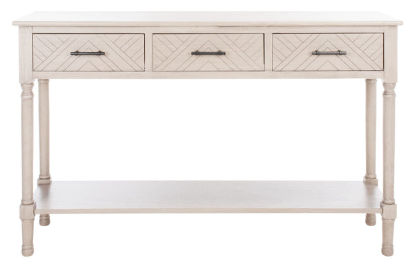 Safavieh Peyton 3-Drawer Console Table – Elegant Storage Solution With Herringbone Design For Your Home Greige CNS5705D
