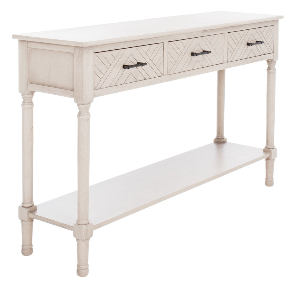 Safavieh Peyton 3-Drawer Console Table – Elegant Storage Solution With Herringbone Design For Your Home Greige CNS5705D