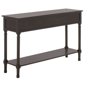 Peyton 3-Drawer Console Table With Herringbone Drawer Fronts, Open Shelf & Carved Accents, 47.25" W