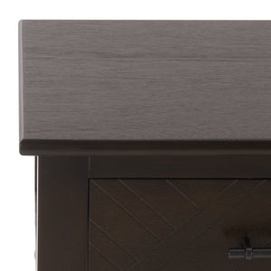 Peyton 3-Drawer Console Table With Herringbone Drawer Fronts, Open Shelf & Carved Accents, 47.25" W