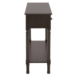 Peyton 3-Drawer Console Table With Herringbone Drawer Fronts, Open Shelf & Carved Accents, 47.25" W