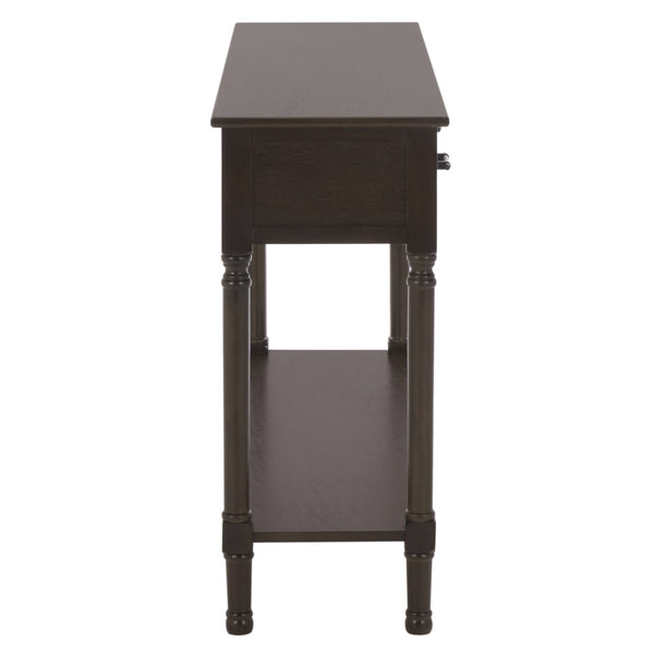 Peyton 3-Drawer Console Table With Herringbone Drawer Fronts, Open Shelf & Carved Accents, 47.25" W