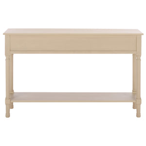 Peyton 3-Drawer Console Table With Herringbone Drawer Fronts, Open Shelf & Carved Accents, 47.25" W