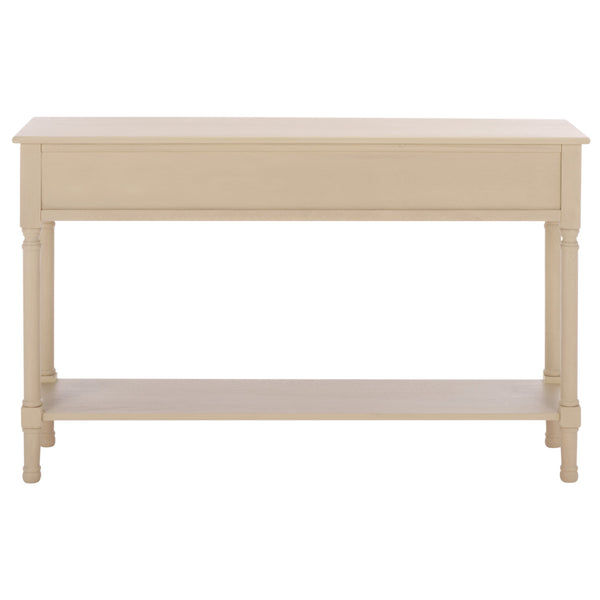 Peyton 3-Drawer Console Table With Herringbone Drawer Fronts, Open Shelf & Carved Accents, 47.25" W