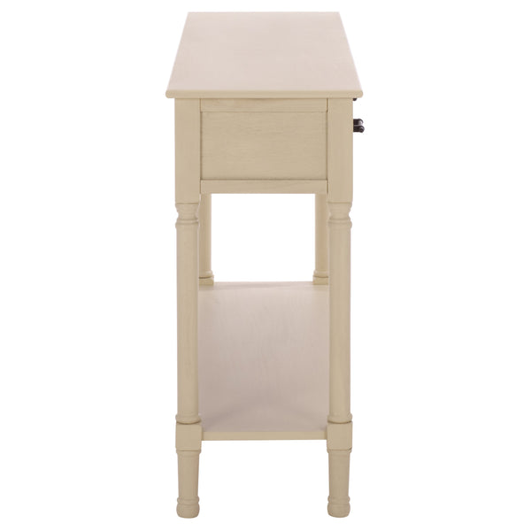 Peyton 3-Drawer Console Table With Herringbone Drawer Fronts, Open Shelf & Carved Accents, 47.25" W