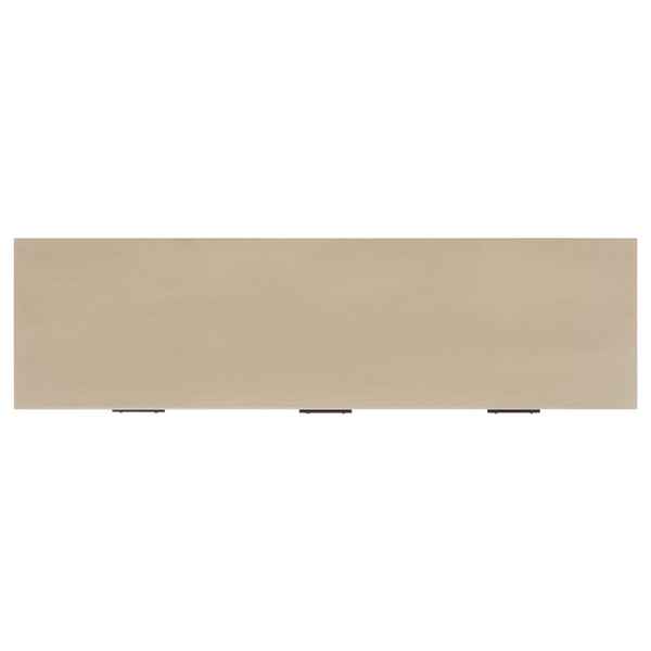 Peyton 3-Drawer Console Table With Herringbone Drawer Fronts, Open Shelf & Carved Accents, 47.25" W