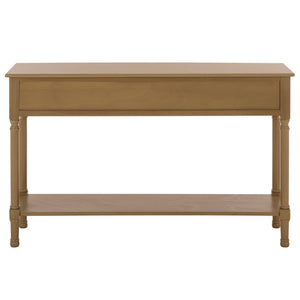 Peyton 3-Drawer Console Table With Herringbone Drawer Fronts, Open Shelf & Carved Accents, 47.25" W