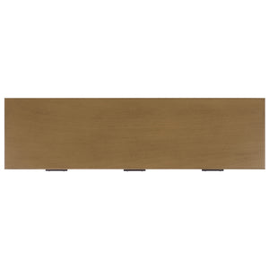 Peyton 3-Drawer Console Table With Herringbone Drawer Fronts, Open Shelf & Carved Accents, 47.25" W