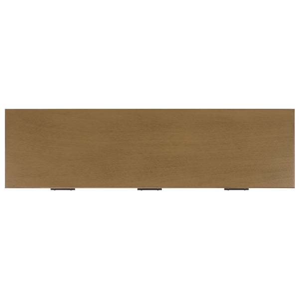 Peyton 3-Drawer Console Table With Herringbone Drawer Fronts, Open Shelf & Carved Accents, 47.25" W