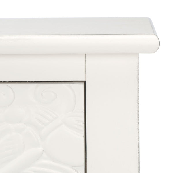Safavieh Josie 2-Drawer Console Table – Timeless Elegance With Handcrafted Details For Entryways & Hallways Distressed White CNS5708A
