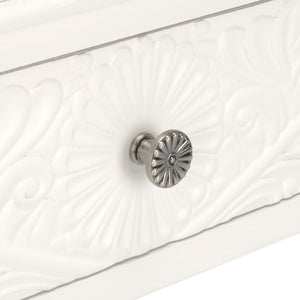 Safavieh Josie 2-Drawer Console Table – Timeless Elegance With Handcrafted Details For Entryways & Hallways Distressed White CNS5708A