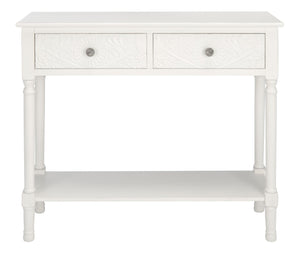 Safavieh Josie 2-Drawer Console Table – Timeless Elegance With Handcrafted Details For Entryways & Hallways Distressed White CNS5708A