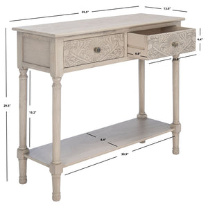 Safavieh Josie 2-Drawer Console Table – Timeless Elegance With Handcrafted Details For Entryways & Hallways Greige CNS5708B