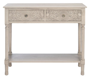 Safavieh Josie 2-Drawer Console Table – Timeless Elegance With Handcrafted Details For Entryways & Hallways Greige CNS5708B