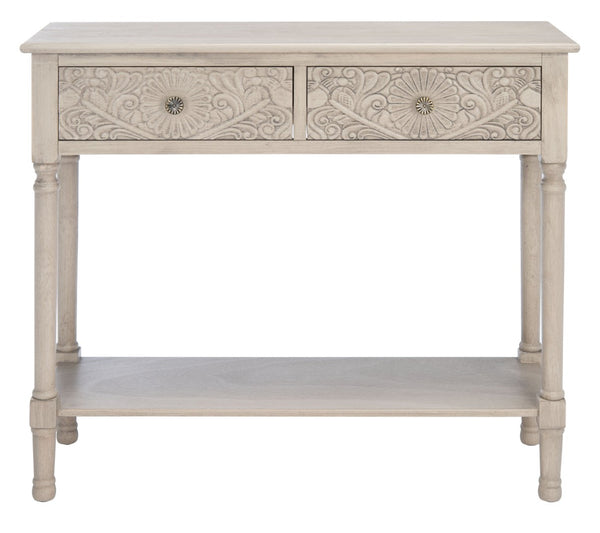 Safavieh Josie 2-Drawer Console Table – Timeless Elegance With Handcrafted Details For Entryways & Hallways Greige CNS5708B