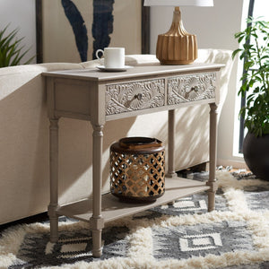 Safavieh Josie 2-Drawer Console Table – Timeless Elegance With Handcrafted Details For Entryways & Hallways Greige CNS5708B