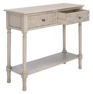 Safavieh Josie 2-Drawer Console Table – Timeless Elegance With Handcrafted Details For Entryways & Hallways Greige CNS5708B