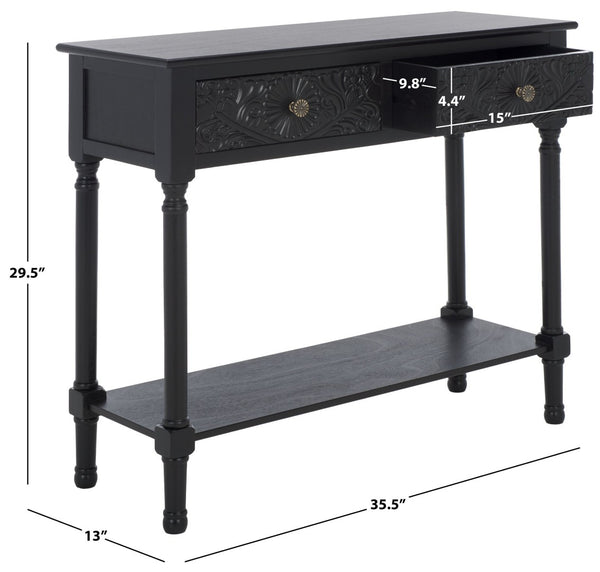 Safavieh Josie 2-Drawer Console Table – Timeless Elegance With Handcrafted Details For Entryways & Hallways Black CNS5708C