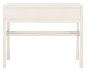 Safavieh Ajana Console Table - Modern Minimalist Design With Herringbone Drawers For Chic Entryway Storage Distressed White W/Distressed White Drawer CNS5709A