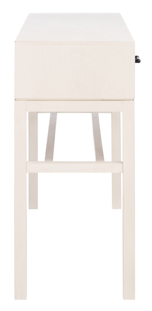 Safavieh Ajana Console Table - Modern Minimalist Design With Herringbone Drawers For Chic Entryway Storage Distressed White W/Distressed White Drawer CNS5709A